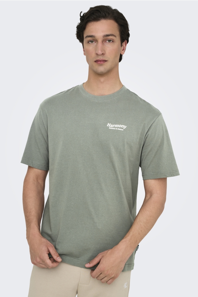 ONSKEANE RLX SS PRINT TEE NOOS 22033620 Castor Gray